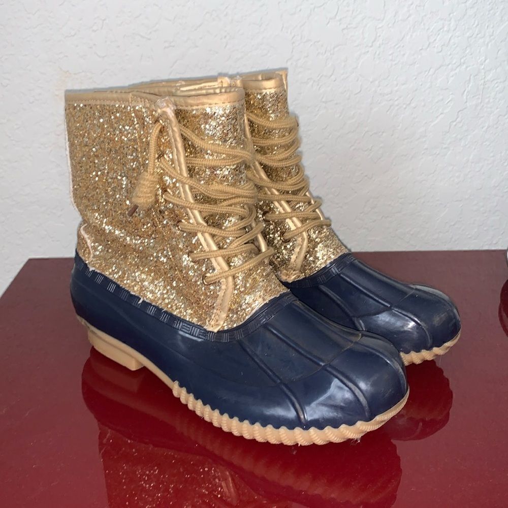Sugar Duck Boots Gold Glitter Women’s Size 7M